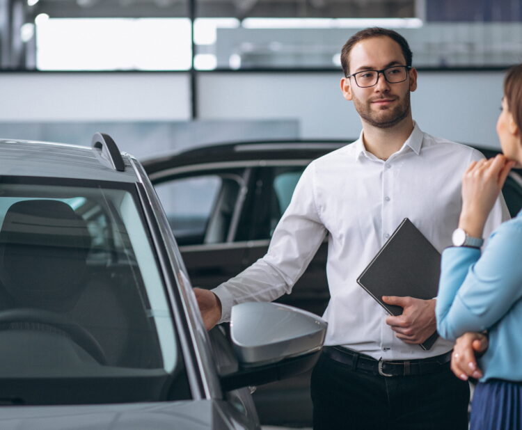 Busy professional consulting a car buying advisor to save time and avoid mistakes