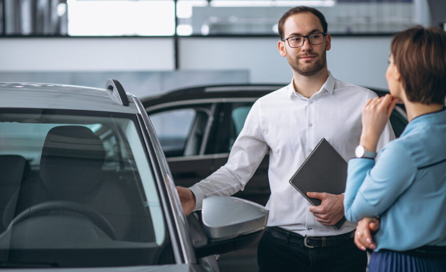 Busy professional consulting a car buying advisor to save time and avoid mistakes