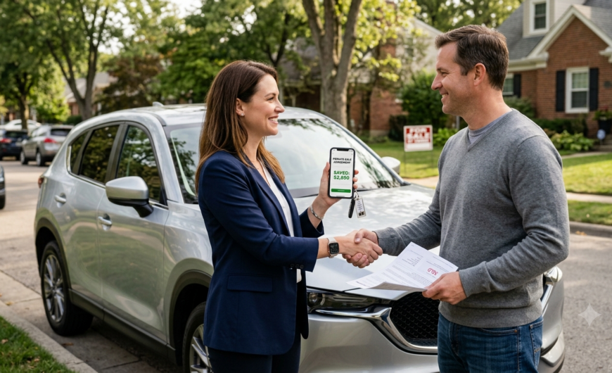 Professional car buyer service helping a client negotiate the best vehicle deal